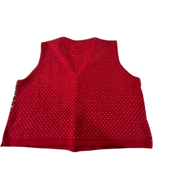"EDDIE BAUER" VTG Lambswool Women's Vest SZ XL Grandma Core Christmas SMALL HOLE - Picture 11 of 12